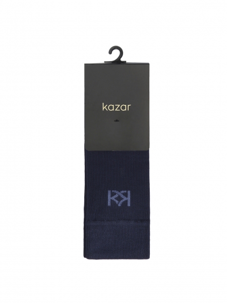 Long navy blue socks with bamboo viscose PALLAS