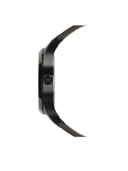 Black watch on a leather strap DAILY LOOK 