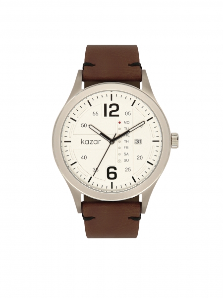 Men's watch on a brown leather strap DAILY LOOK 