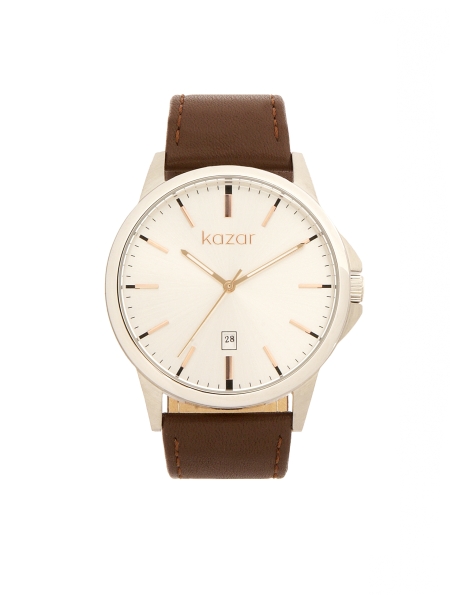 Minimalist watch with brown strap HERITAGE ELEGANCE