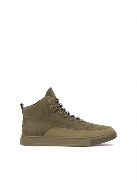 Men’s high sneakers made of two types of leather AJAKS