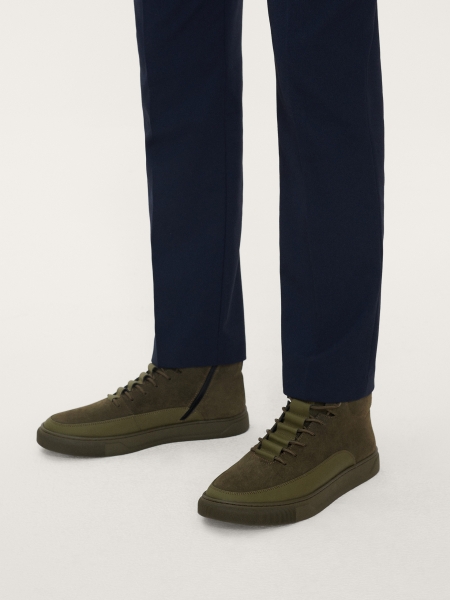 Men’s high sneakers made of two types of leather AJAKS