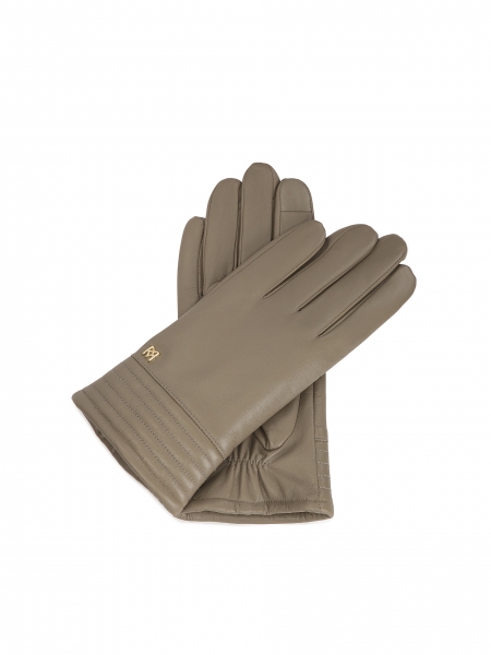 Taupe women's gloves with touch screen function BRAXTON