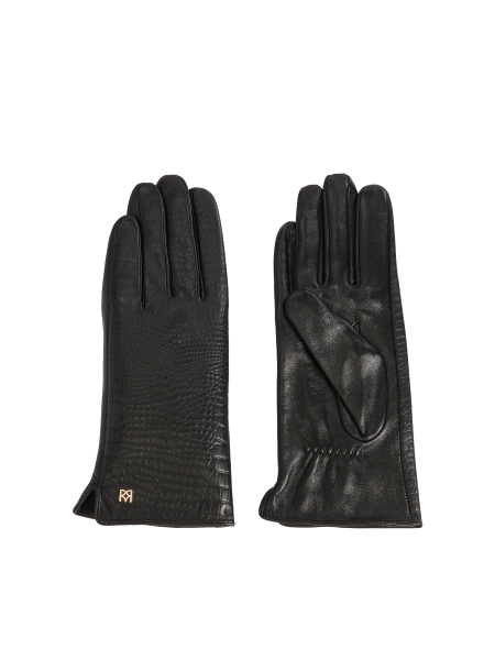 Black gloves decorated with a crocus insert FRIO