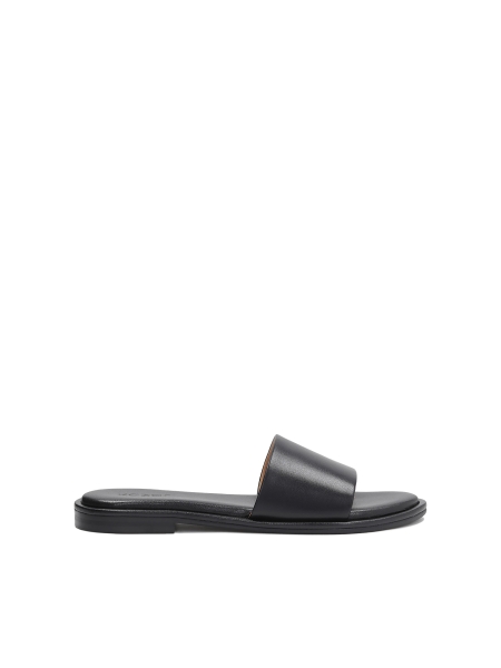 Black leather slides on a flat sole JOVITE