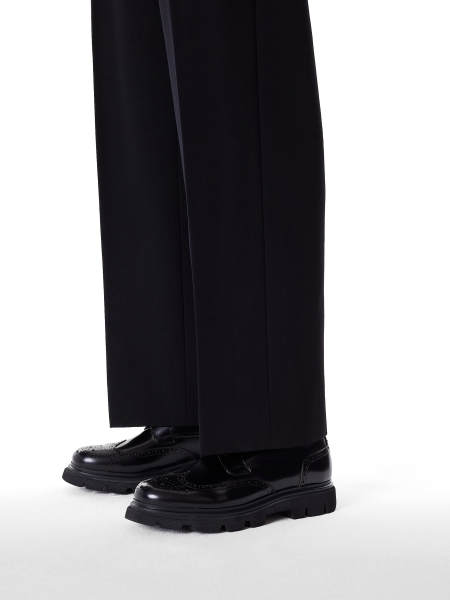 Black leather brogues casual shoes GRAYDEN