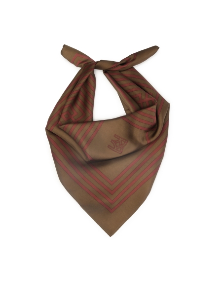 Brown scarf with maroon accents HAMLEY