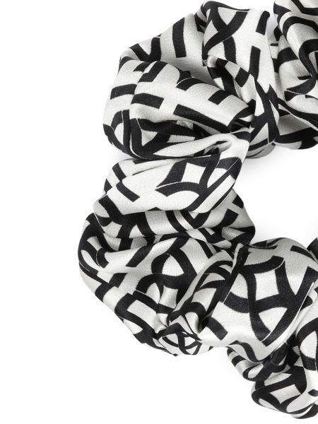 Satin monogrammed scrunchie in KAZAR monograms PAPILLON