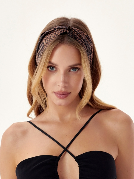 Grey headband with KAZAR monograms GENEVA