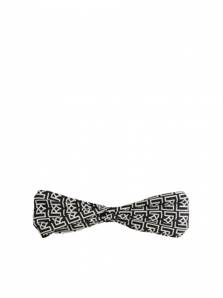 Elegant headband in black and white KAZAR monograms GENEVA