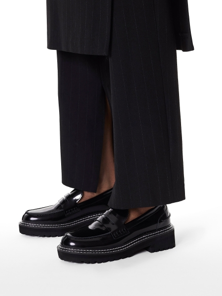 Patent leather shoes with track sole KS LIU