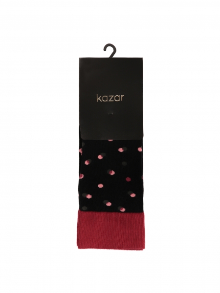 Black socks with maroon dots THAMES