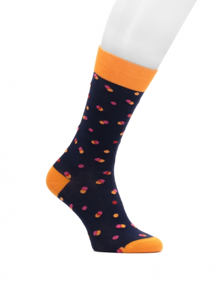 Navy blue socks with orange inserts THAMES
