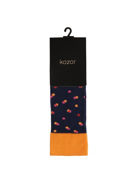 Navy blue socks with orange inserts THAMES