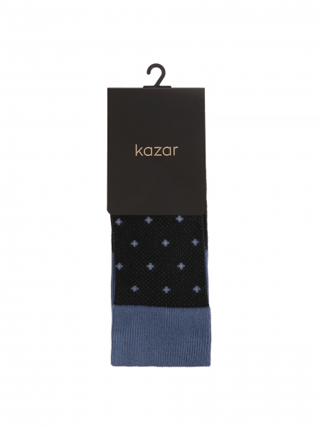 Black and blue socks with small rhomboids THAMES