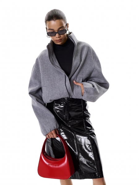 Red handbag with hand grip  KS TESS