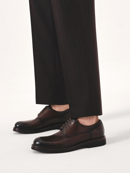 Brown derby in natural leather  EOTER