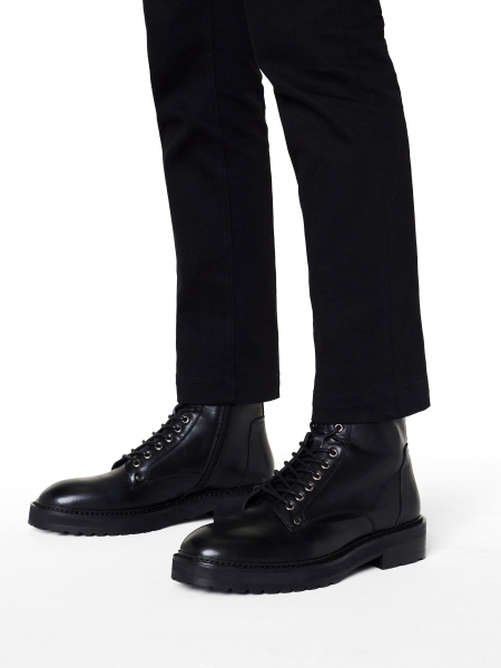 Black leather boots in military style  CANRERTH