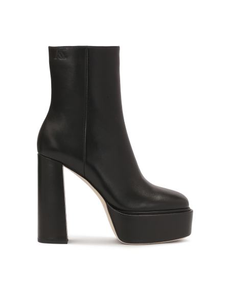 Black heeled and platform boots AUBREY