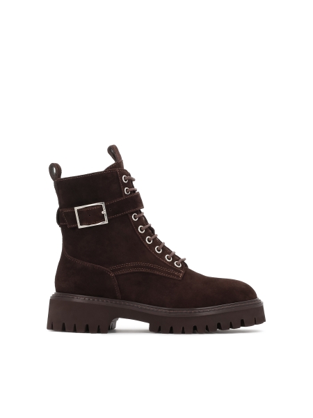 Suede boots with zipper and lacing KELYN