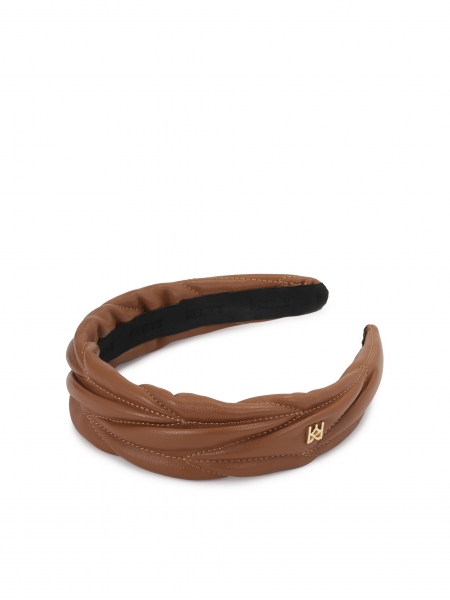Elegant leather headband with a small KAZAR monogram BURNETT