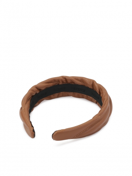 Elegant leather headband with a small KAZAR monogram BURNETT