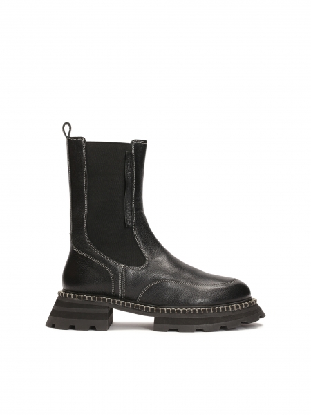 Black leather Chelsea boots with contrasting trim GLARE