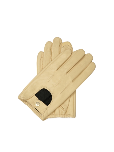 Beige smooth leather car gloves  GALLIA