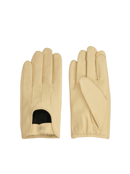 Beige smooth leather car gloves  GALLIA