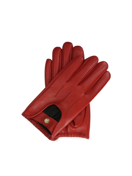 Red leather gloves with cut-outs  GALLIA