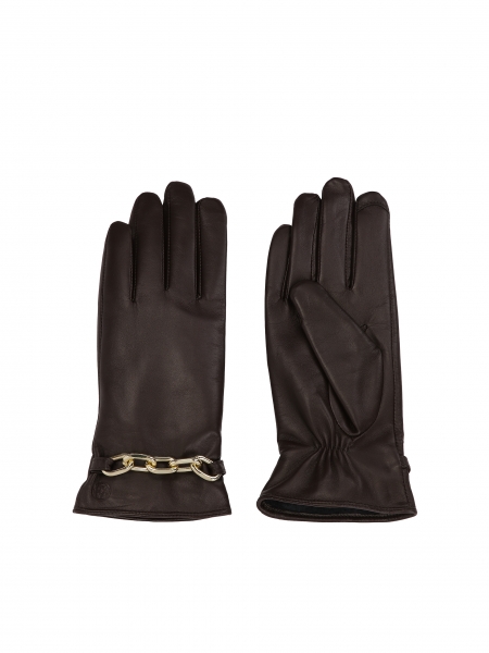 Brown gloves with chain  VIVA