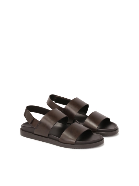 Brown leather men's sandals CYPRIANNO