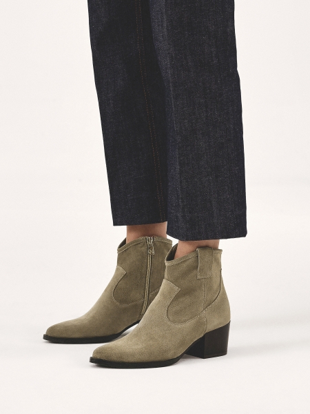Suede cowboy boots with zipper BREEZE