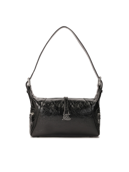 Black leather shoulder bag BRIANA