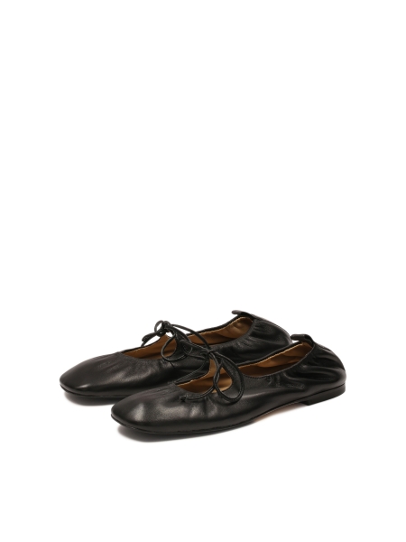 Leather ballerinas with ties  KS AVRIL