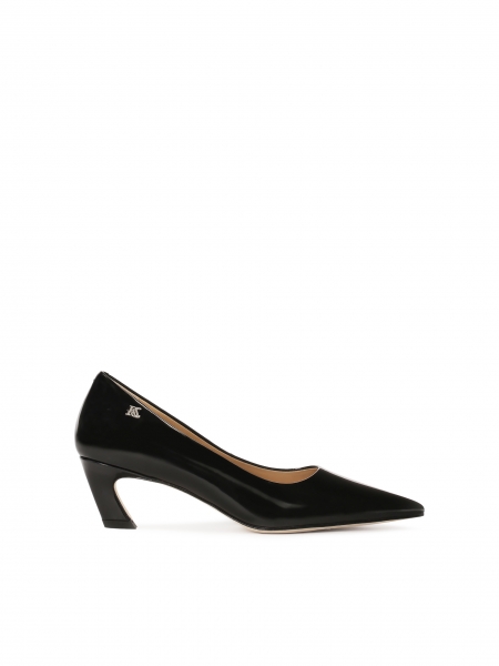 Black pointed-toe pumps with a slanted heel KS AMELIE