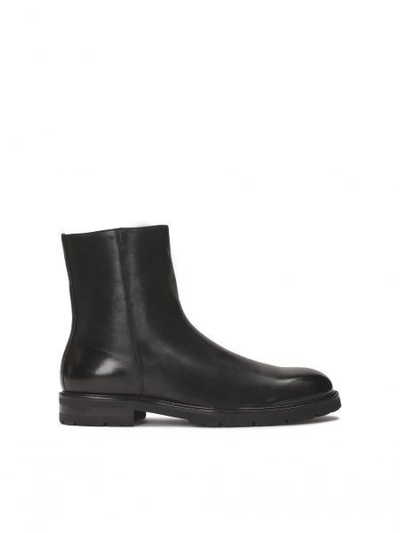 Leather black boots with minimalist upper BOLDEVI