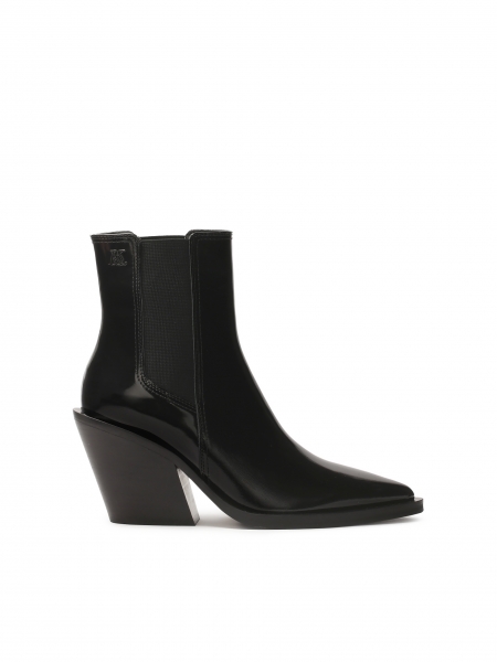 Black cowboy boots with shearling heels  KS COLETTE