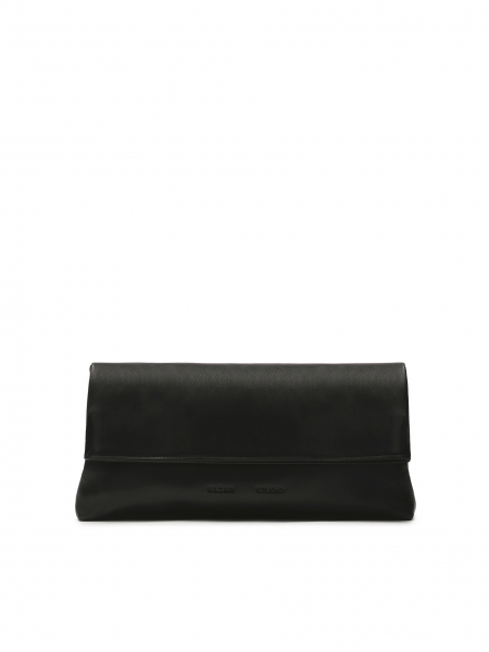 Elongated clutch bag for hand in black color KS MELIZA
