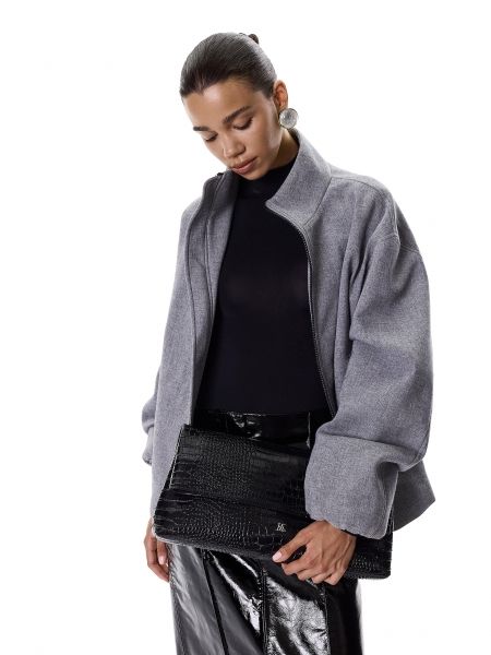 Large embossed leather evening handbag KS MELIZA