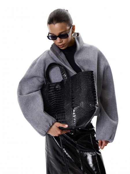 Large leather tote bag KS SARA