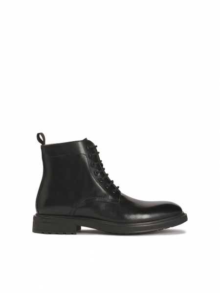 Classic black smooth leather boots OCTAVIUSS