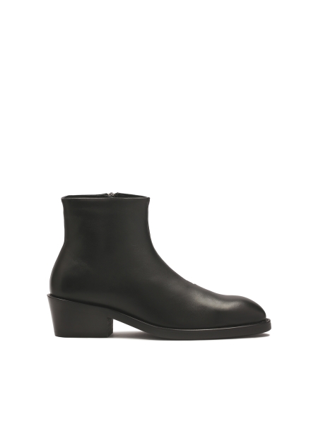Leather black boots with zipper upper KS BARTHELEMI