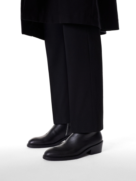 Leather black boots with zipper upper KS BARTHELEMI