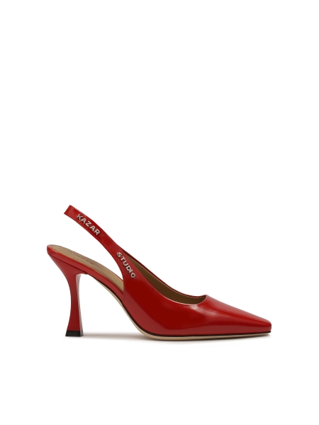 Red slingback pumps with a cup heel KS DIANE