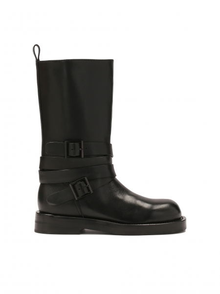 Black leather motorcycle style boots  KS LEVEN