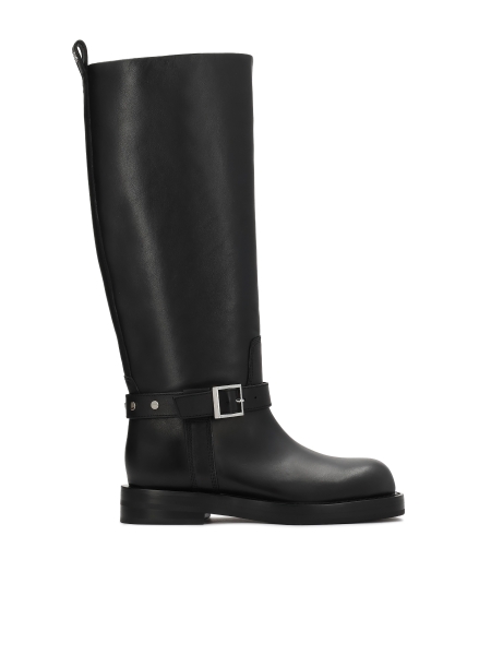 Black leather boots with strap around the ankle KS LEVEN