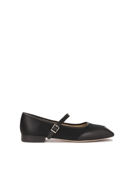 Black Mary Jane flat heeled pumps KS VEDIA