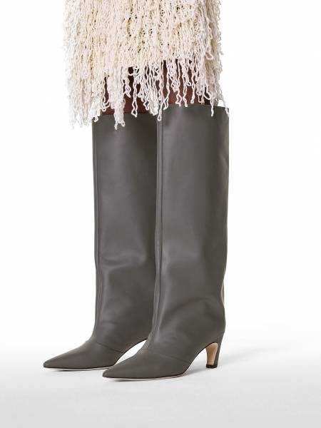 Grey kitten heeled boots KS BELLISI