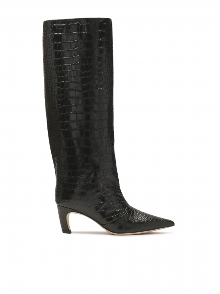 Fashionable crocodile pattern embossed leather boots KS BELLISI